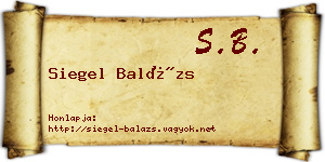 Siegel Balázs névjegykártya